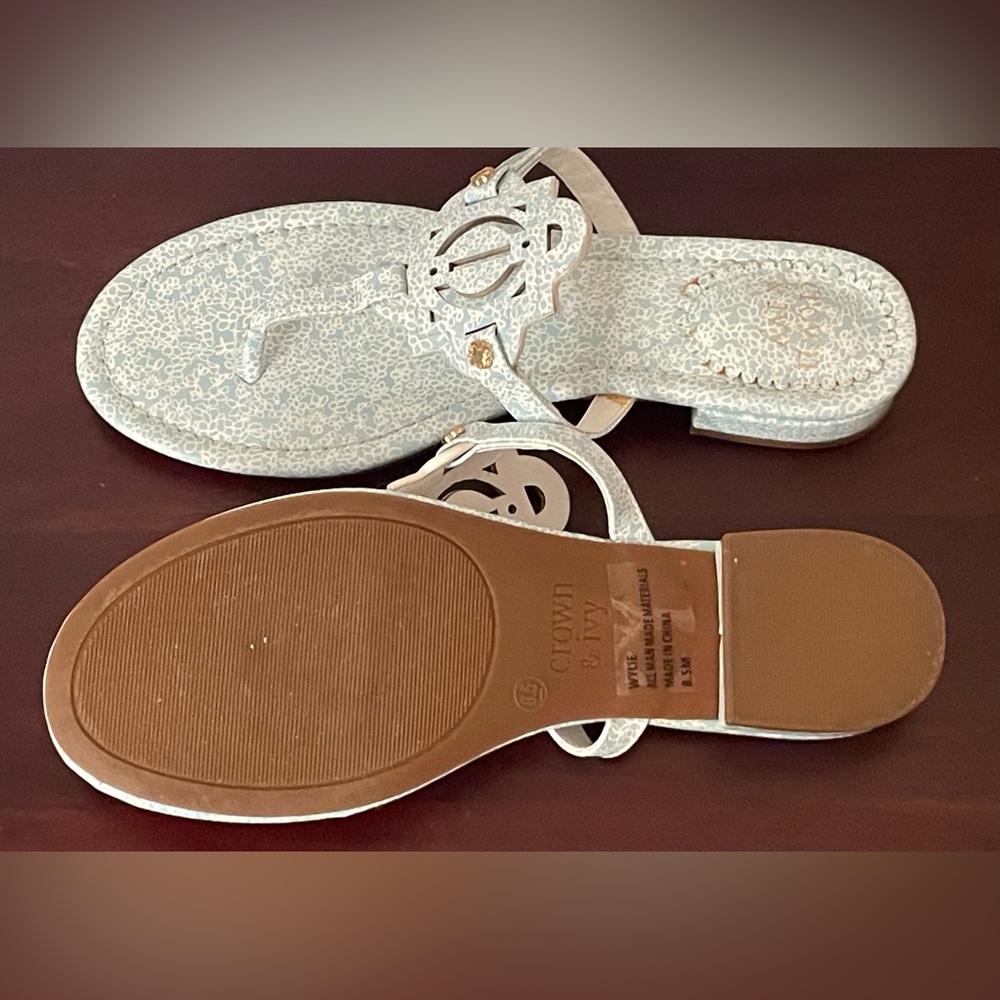 New Women’s Crown & Ivy Wylie Flip Flop Sandals In Color Aqua, Sz: 8.5M - Picture 6 of 9
